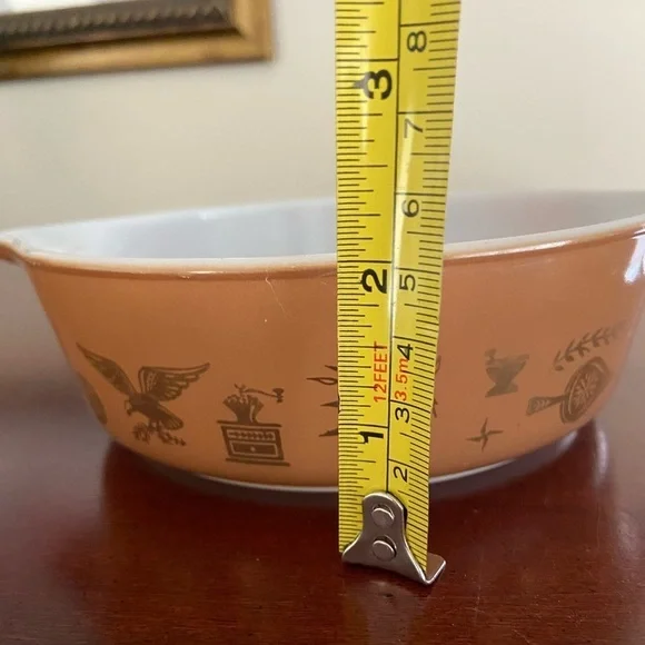 Vintage 60's Pyrex Federal Eagle 471 Brown Oval Baking  Casserole Dish 1 pint - Picture 5 of 11